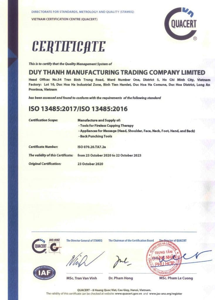 duy thành đạt chứng nhận iso 13485:2016