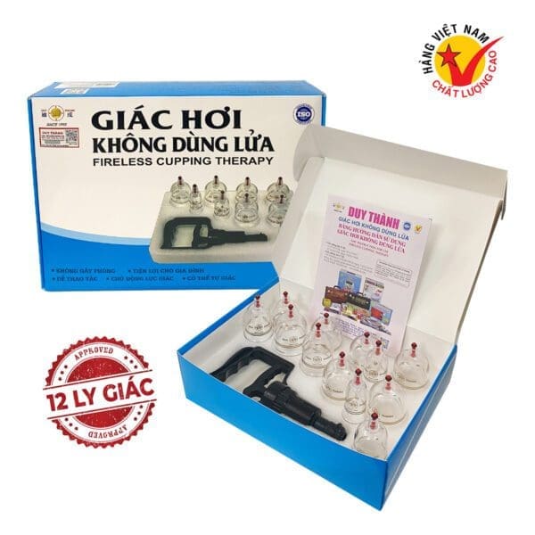 Bộ giác hơi 12 ly giác không dùng lửa