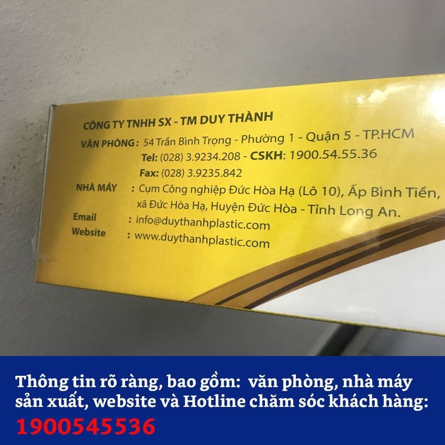 Thông tin sản phẩm rõ ràng