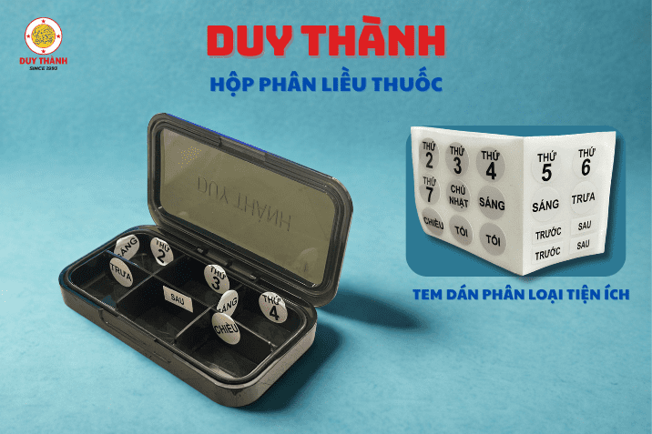 Sticker phân loại thuốc chia theo thứ trong tuần từ Thứ 2 đến Chủ nhật